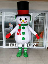 Funny White Snowman Snow Man Mascot Costume Mascotte Adult With Large Hat Halloween Christmas New Year Cosplay Apparel 2024 - buy cheap