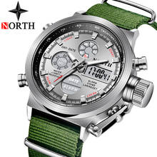 NORTH Men-reloj analógico de cuarzo para hombre, cronógrafo Digital de nailon, resistente al agua, deportivo, Militar 2024 - compra barato