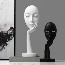 Retro creative resin handheld mask abstract character decoration living room cabinet art model desktop home decoration figurine 2024 - buy cheap