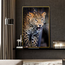 Cuadro de Arte de animales de África salvaje, pintura de lienzo de leopardo, carteles nórdicos escandinavos e impresiones, cuadro de pared, imagen artística para sala de estar 2024 - compra barato