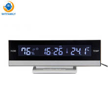 Home Digital LCD Big Large Screen LED Display Electronic  Alarm Clock Desk Temperature Humidity Clock Electronic Battery 2024 - buy cheap