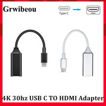 Grwibeou USB 3.1 Type-C to HDMI 4K 30hz Adapter Cable Adapter For MacBook SamsungS9/S8 USB-C To HDMI Converter For PC TV Display 2024 - buy cheap