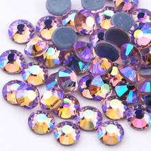 Diamantes de imitación AB con reverso plano, cristales brillantes, Cristal AB/rosa 2024 - compra barato