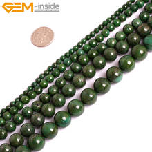 Cuentas de piedra de pirita verde para fabricación de joyas, collar suelto de 15 pulgadas, pulsera, regalo DIY, 4-12mm 2024 - compra barato