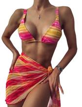 Leopard Printed Bikinis Swimsuits Micro Thong Swimwear Women Three Piece Biquini Push Up Bathing Suits Mesh Beachwear 2024 - buy cheap