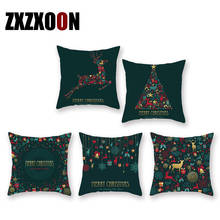 Decorative Throw Pillows Case Christmas Trees Deer Gift Polyester Sofa Cushion Cover Capa De Almofadas 45x45cm 2024 - buy cheap