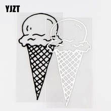 YJZT 6.6×13.2CM Waffle Cone Ice Cream Dessert Vinyl Decals Bumper Window Car Sticker Decor Black / Silver 10A-0718 2024 - buy cheap