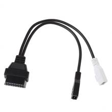 Conector fêmea obd2 2x16 pinos, adaptador e cabo para diagnóstico vw auditoria skoda vag 2024 - compre barato