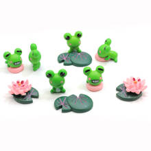 20/50pcs Cartoon Figurine Frog Lotus Plants Cabochons Mini Fairy Garden Animal Statue Miniature Craft Home Decoration Accessori 2024 - buy cheap