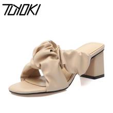 Tuyoki Size 34-42 Women Sandals Real Leather Summer Shoes Woman High Heels Sandalias 2021 Fashion Lady Home Party Footwear 2024 - buy cheap