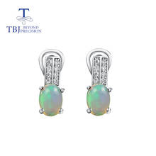 TBJ-pendiente de ópalo 100% Natural para mujer, arete ovalado de 5x7mm, 1,1 CT, buena etipia, piedra preciosa de ópalo, joyería fina de Plata de Ley 925, bonito regalo 2024 - compra barato