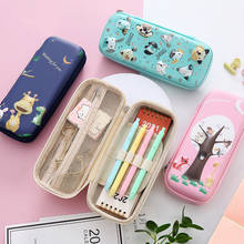 EVA Cat Pencil Case Fabric Quality Cartoon Stationery Kawaii Pen Box Case Cute Pencilcase School Students Pencil Bag Kids Gifts 2024 - buy cheap