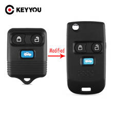 KEYYOU-Funda de llave remota de 3 botones, carcasa Fob plegable para Ford Transit MK6 Connect Maverick 2024 - compra barato