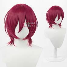 Ensemble Stars Saegusa Ibara Cosplay Men Short Red Wig Wigs Heat Resistant Synthetic Wigs+ Free Wig Cap 2024 - buy cheap