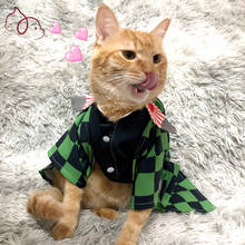 Одежда для кошек, костюм для косплея, одежда для кошек, костюм с японскими персонажами мультфильмов для кошек, забавная Одежда для кошек, одежда для домашних животных Tanjiro Kamado 2024 - купить недорого
