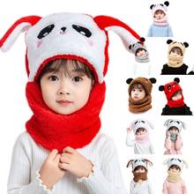 Newest Winter Fuzzy Plush Balaclava Hat Cartoon Animal Thermal Earflap Hood Cap Scarf 2024 - buy cheap