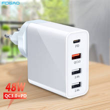 FDGAO 48W Fast USB PD Charger Quick Charge 3.0 Type C PD 3.0 Fast Charging for iPhone 13 Mini Pro Max QC 3.0 Wall Phone Charger 2024 - buy cheap