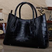 ourui crocodile  belly  female  package  black  handbag  The new  Genuine leather  female  Women handbag 2024 - buy cheap