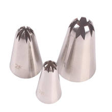 # 1f # 2f # 3f cereja flor de confeiteiro bicos de tubulação dicas de tubulação 3pcs bicos de aço inoxidável ferramentas de decoração de bolo de geada para cozinha 2024 - compre barato