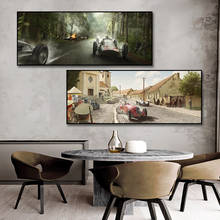 Póster de coche de carreras bajo la lluvia, pintura en lienzo impresa, decoración nórdica para el hogar, imagen artística de pared para sala de estar sin marco 2024 - compra barato