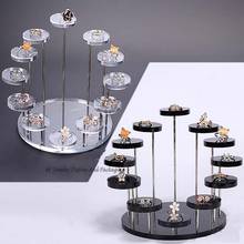 New Arrival  7- Layer Round Jewelry Display Desktop Earring Holder Ring Display Rack Shelf Jewelry Show Stand Shelf 2024 - buy cheap