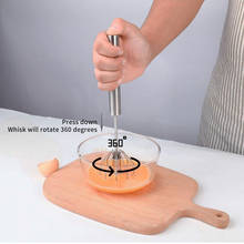 Венчик ручной из нержавеющей стали для яиц, миниатюрный ручной шейкер для приготовления яиц, вращающийся взбиватель для яиц 2024 - купить недорого