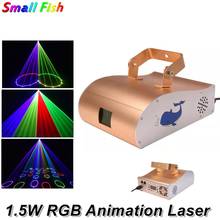 Luz láser de animación RGB, proyector de luz multicolor de 1,5 W para Dj, escenario, KTV, Disco 2024 - compra barato