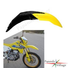 Para-lamas dianteiro esportivo duplo, preto, amarelo, plástico abs, proteção universal contra poeira, para kawasaki, yamaha, suzuki, dr, drz, rm, rmz 2024 - compre barato