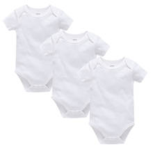 Body infantil branco liso 2021 algodão, roupas infantis de manga curta para verão de 0-24 meses, 100% 2024 - compre barato