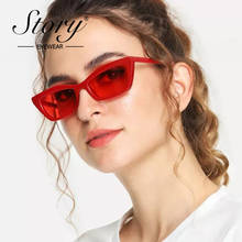 STORY 2018 New Fashion Cat Eye Sunglasses For Women Brand Designer Small Slim Cateye Sun Glasses Skinny Shades Eyewear Oculos 2024 - buy cheap