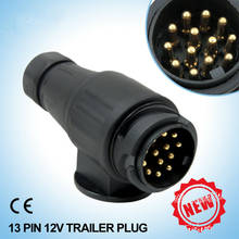 12v 13 pinos para trailer elétrico trailer trailer elétrico plugue elétrico para carro ligação em plástico com 13 polegadas adaptador para plugue de reboque preto 2024 - compre barato