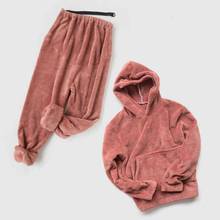 Hoodie Flannel Pajamas Set Thick Pjama Women Winter Warm Sexy Sleepwear 2020 New Fashion Plush Homewear Clothes 2024 - buy cheap