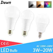 Bombilla LED E27 E14, CA 220V 240V, IC inteligente, potencia Real, 20W 18W 15W 12W 9W 6W 3W 2024 - compra barato