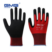 12 Pairs Construction Gloves GMG Red Polyester Shell Black Nitrile Sandy Coating Work Safety Gloves Men Work Gloves 2024 - buy cheap