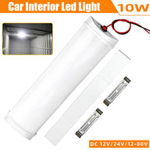 Barra de luz led para interior do carro 10w, 72 lâmpadas led, tubo de luz branca com interruptor para van lorry caminhão rv para barco campistas, luz de teto interno 2024 - compre barato