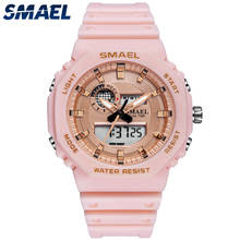 Relógio feminino esportivo à prova d'água, relógio cronômetro digital com visor duplo para esportes 8037 2024 - compre barato