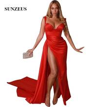 Милое красное платье для выпускного вечера с Боковым Разрезом, Длинные вечерние платья, сексуальные женские платья для выпускного вечера 2020 2024 - купить недорого