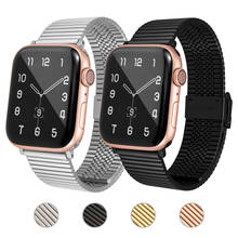 OSTRAP Stainless Steel Mesh band For Apple Watch Strap 6 SE 44/40mm Watchband Bracelet Band for iWatch Series 6 5 4 38mm 42mm 2024 - buy cheap