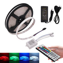 RGB 5050 LED Strip Light 12V 30Led/m Lights Strip Flexible Sponge Tape Light+ 44Key Remote Controller+ Power Adapter EU/US/UK/AU 2024 - buy cheap