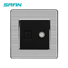 SRAN new Factory Outlet Wall Weak Power Socket TV & Computer Dual Socket Material Universal Stainless steel panel material 2024 - buy cheap