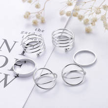 Multi camada hiphoop anel de design simples anillos vintage cor ouro conjuntos conjuntos de anéis para mulher punk jóias versão goth mujer 2024 - compre barato