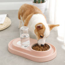 Gato tigela cão alimentador de água tigela gato gatinho beber fonte comida prato tigela bens automático alimentador de água com dispensador de água 2024 - compre barato