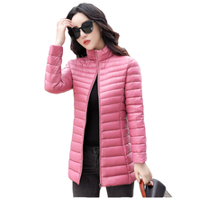 size 4XL Parker cotton clothing women fashion slim medium long cotton coat Female Stand collar down cotton coats women overcoat 2024 - buy cheap