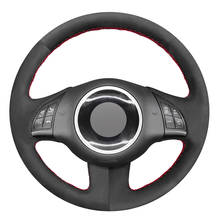 Black Suede DIY Car Steering Wheel Cover for Fiat 500 2007 2008 2009 2010 2011 2012 2013 2014 2015 500e 2014-2018 500C 2014-2017 2024 - buy cheap
