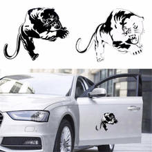 Tiger Car Stickers 3D Fiery Wild Panther Hunting Funny Sticker On Car Stickers And Decals Window Vinyl Car Styling 2024 - buy cheap