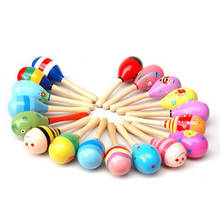 Wooden Small Sand Hammer Practice Grasping Cartoon Sand Ball Rattle 0-3 Years Old Baby Toy 2024 - buy cheap