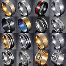 Quality Red/Blue Line Black Rings Frosted Surface and Chain Ring LifeTree Dragon Stainless Ring 2024 - buy cheap