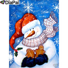 DIAPAI-pintura de diamante "de dibujos animados muñeco de nieve", punto de cruz, foto personalizada, bordado de diamantes, cuadrado, redondo, decoración del hogar, A26757 2024 - compra barato