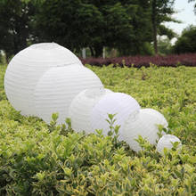 Lanterna de papel branca redonda, 10 lâmpadas, bola de papel para decoração de festa de aniversário e casamento, suprimentos de ano novo 2024 - compre barato