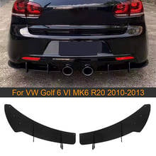 Для Golf 6 MK6 Автомобильный задний диффузор для губ разветвители отделка для Volkswagen VW Golf 6 MK6 VII GTI R20 плавники Акула Стиль сплиттер ABS черный 2024 - купить недорого